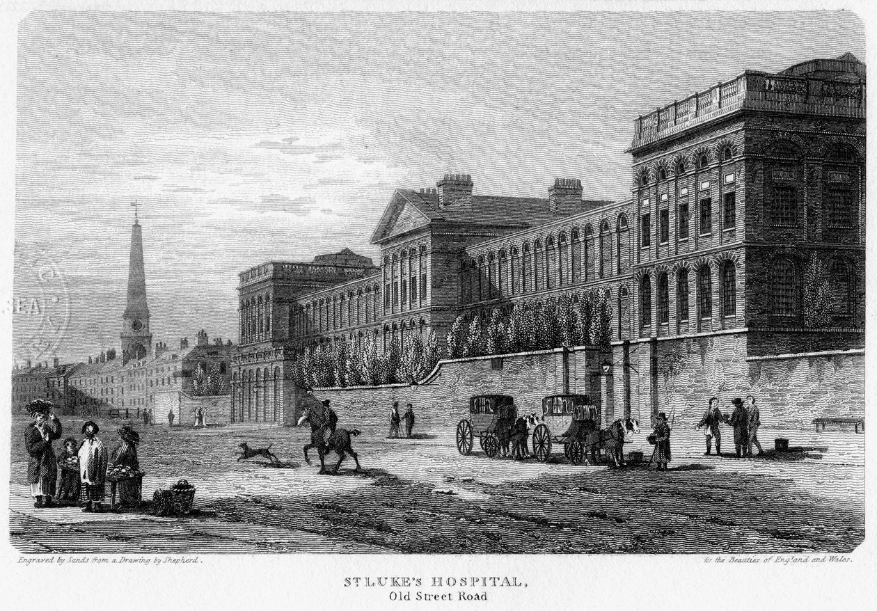 St. Lukes Ziekenhuis, Old Street, Finsbury, Londen, 1815 door Sands