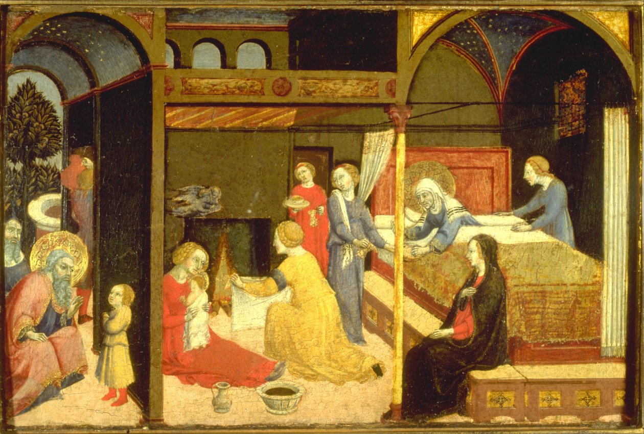 De Geboorte van de Maagd door Sano di Pietro