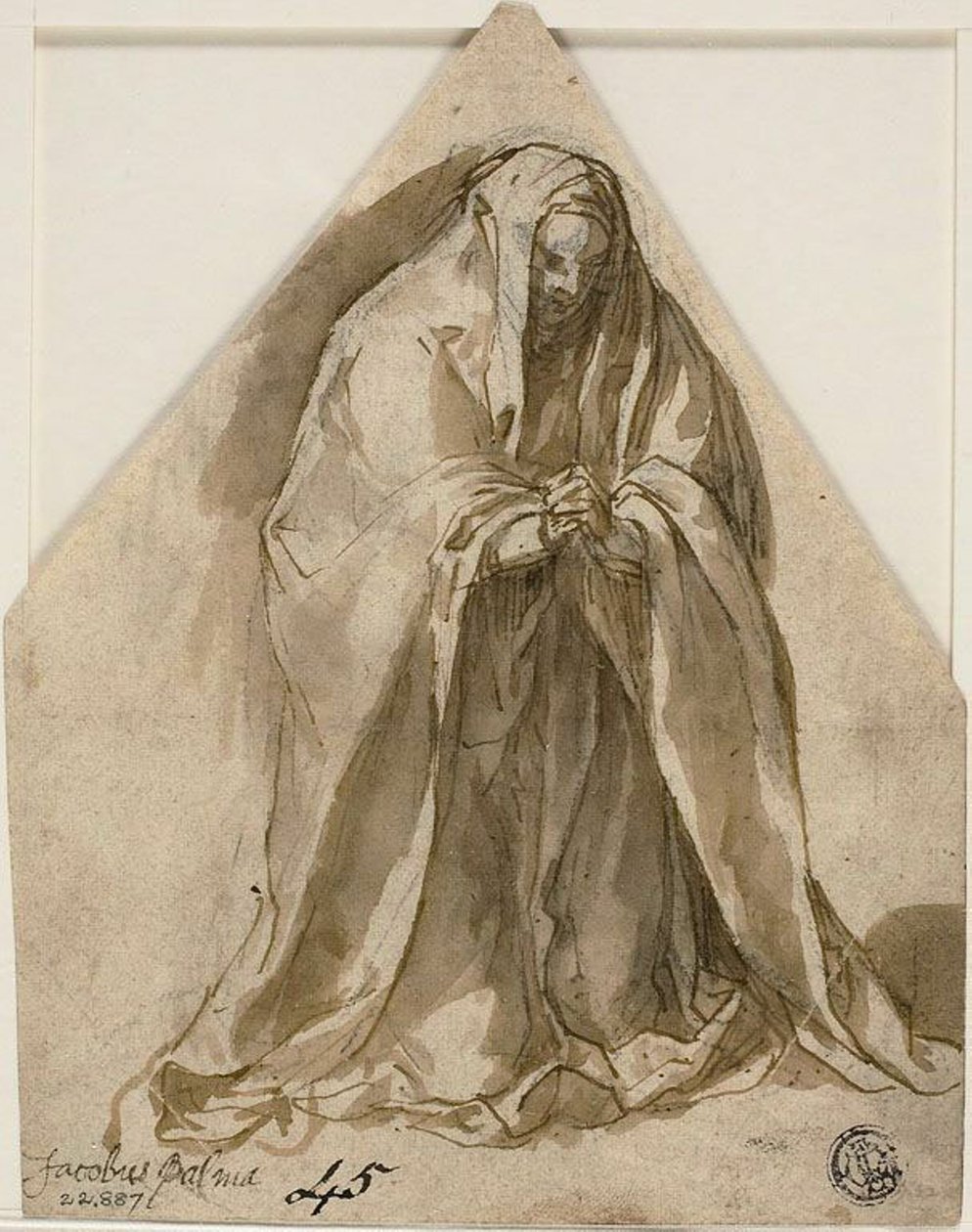 Knielende vrouw (recto en verso) door Sante Peranda