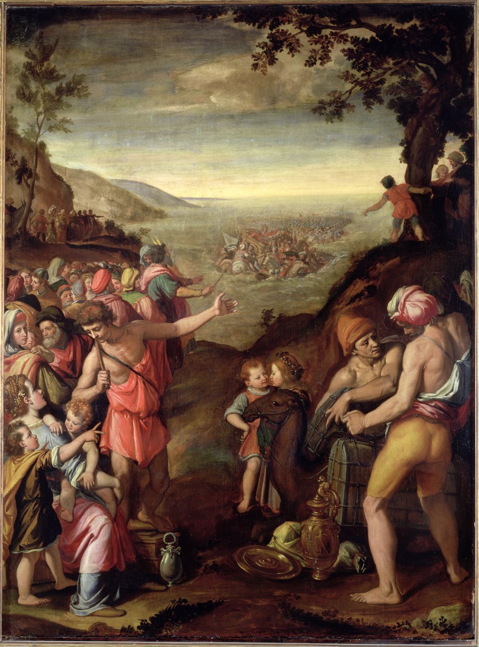 De oversteek van de Rode Zee, 1572 door Santi di Tito