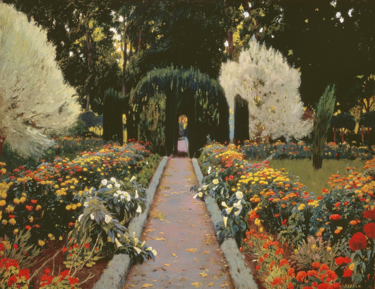 Glorieta II (De Tuin in Aranjuez. Prieel II) 1907 door Santiago Rusiñol