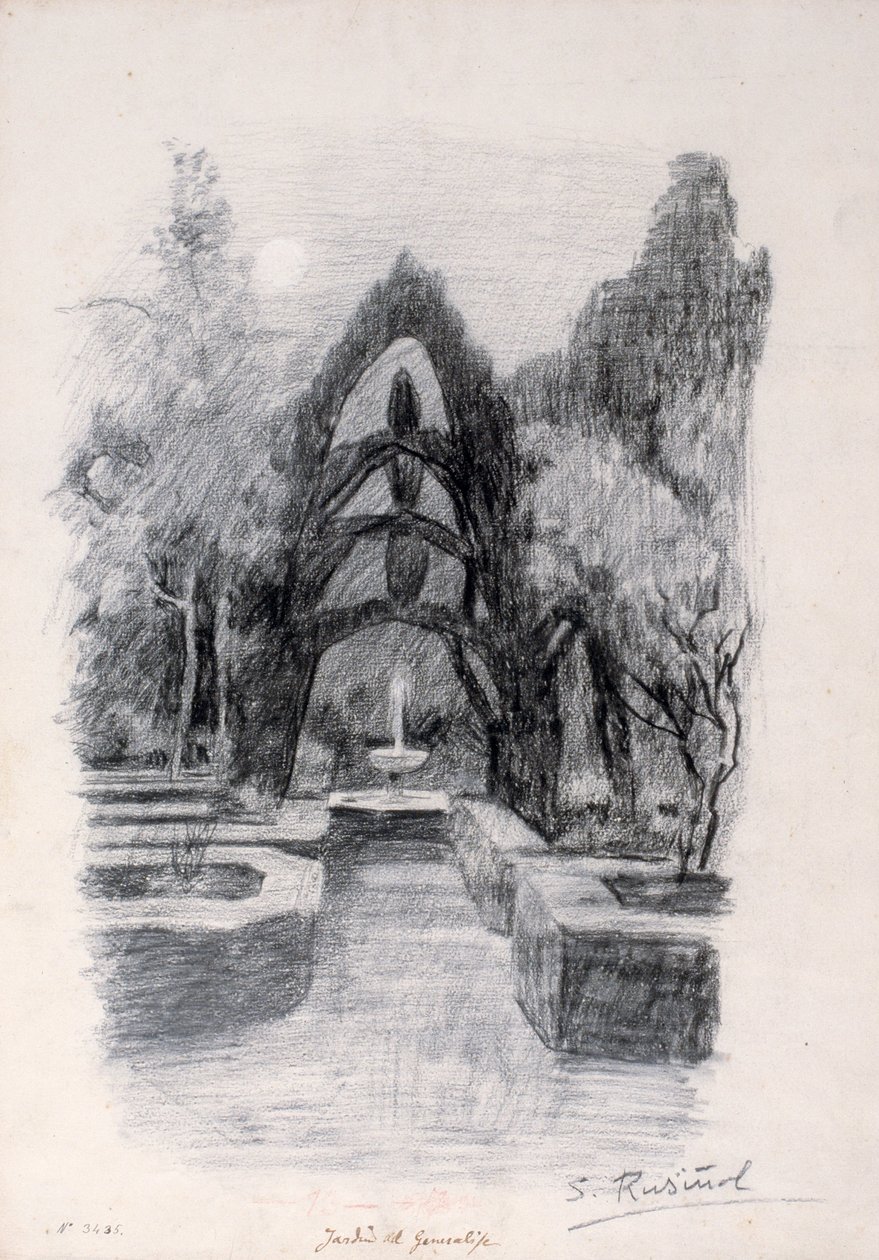 Tuinen van de Generalife door Santiago Rusiñol