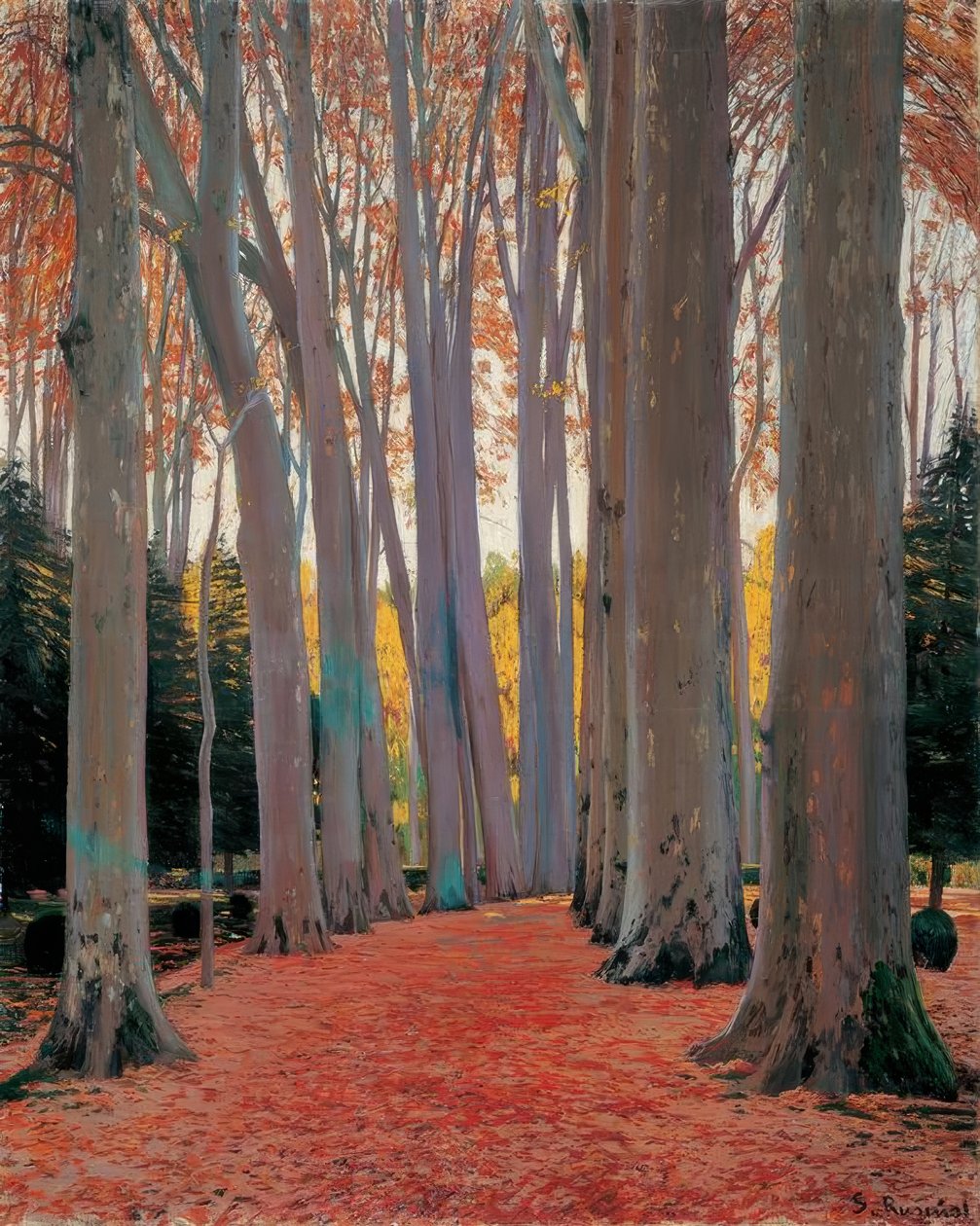 Platanenlaan door Santiago Rusiñol