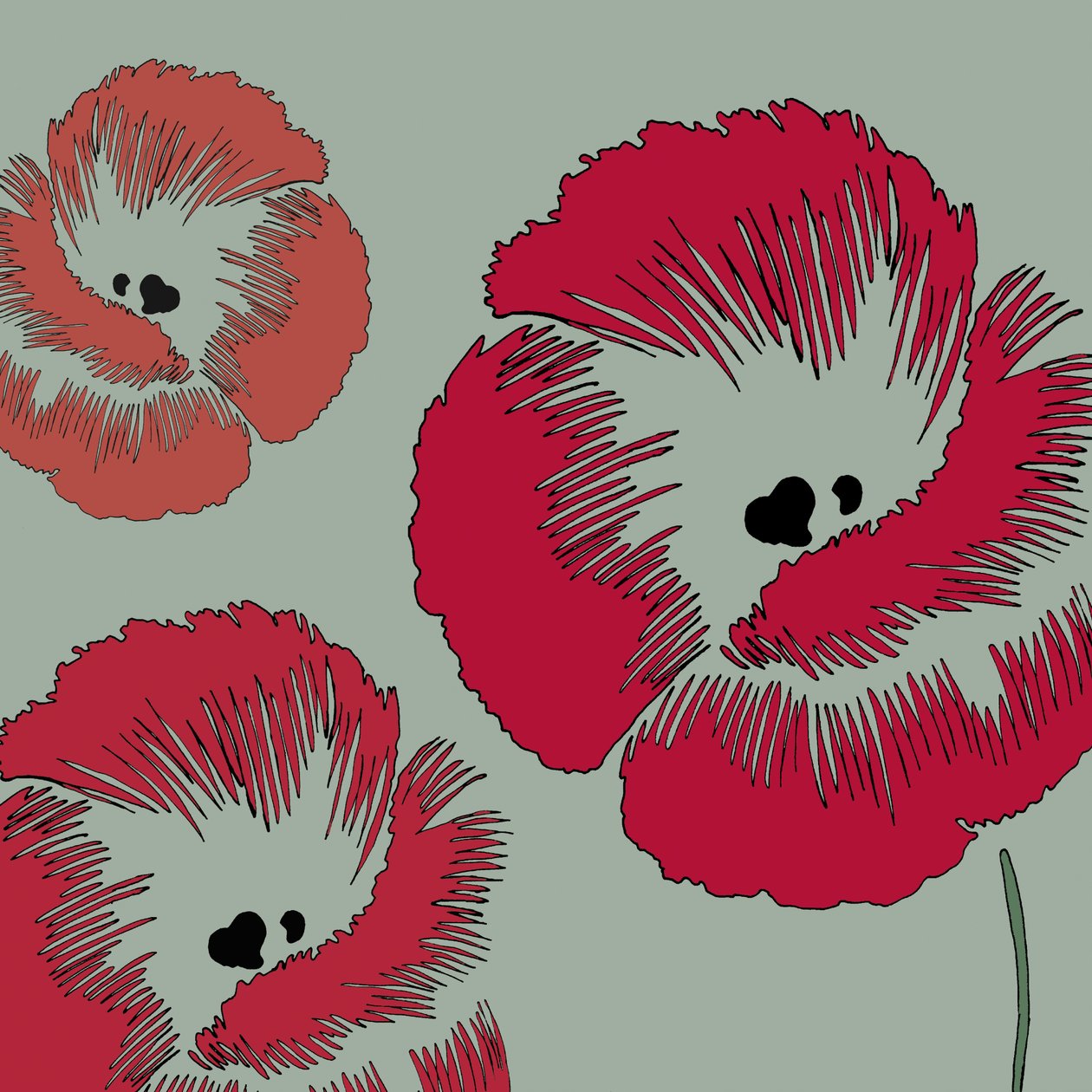 Picknick Poppy, 2005 door Sarah Hough