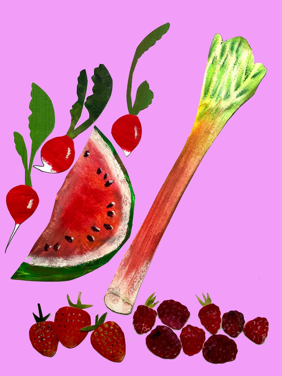Fruit en groenten door Sarah Thompson Engels
