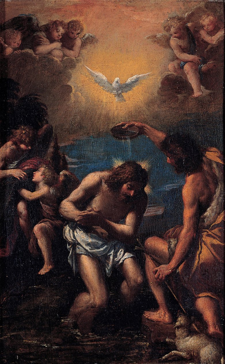 De Doop van Christus, 1585-1590 door Sigismondo Scarsellino