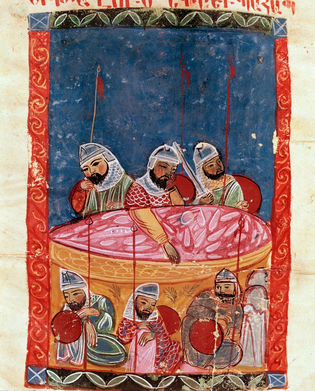 Wachters bij het graf van Christus (miniatuur) door School Armenian