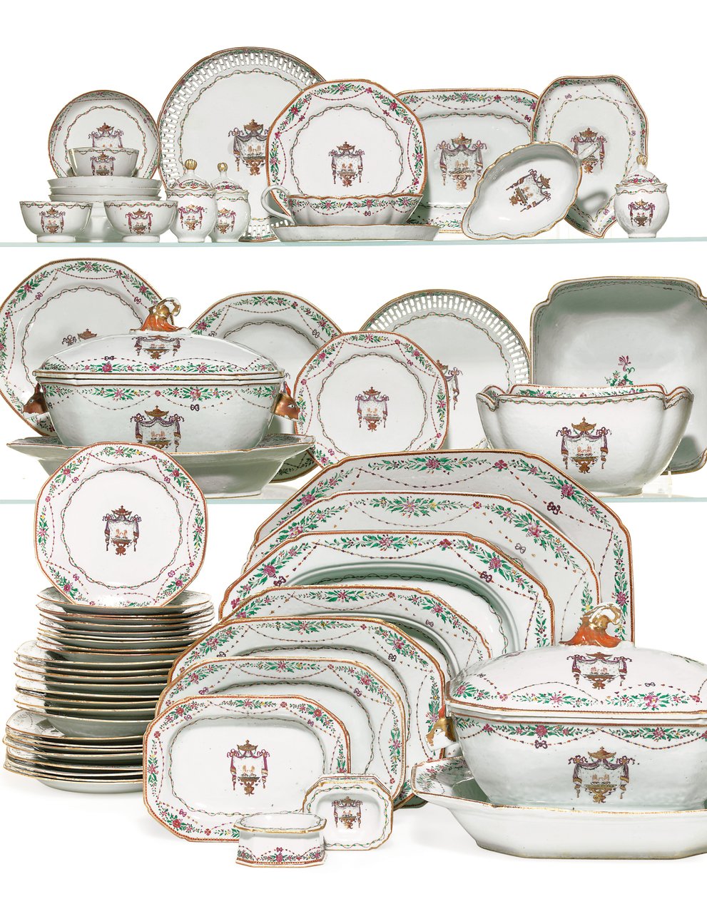Priesterlijke zegen diner servies, ca. 1785 door School Chinese
