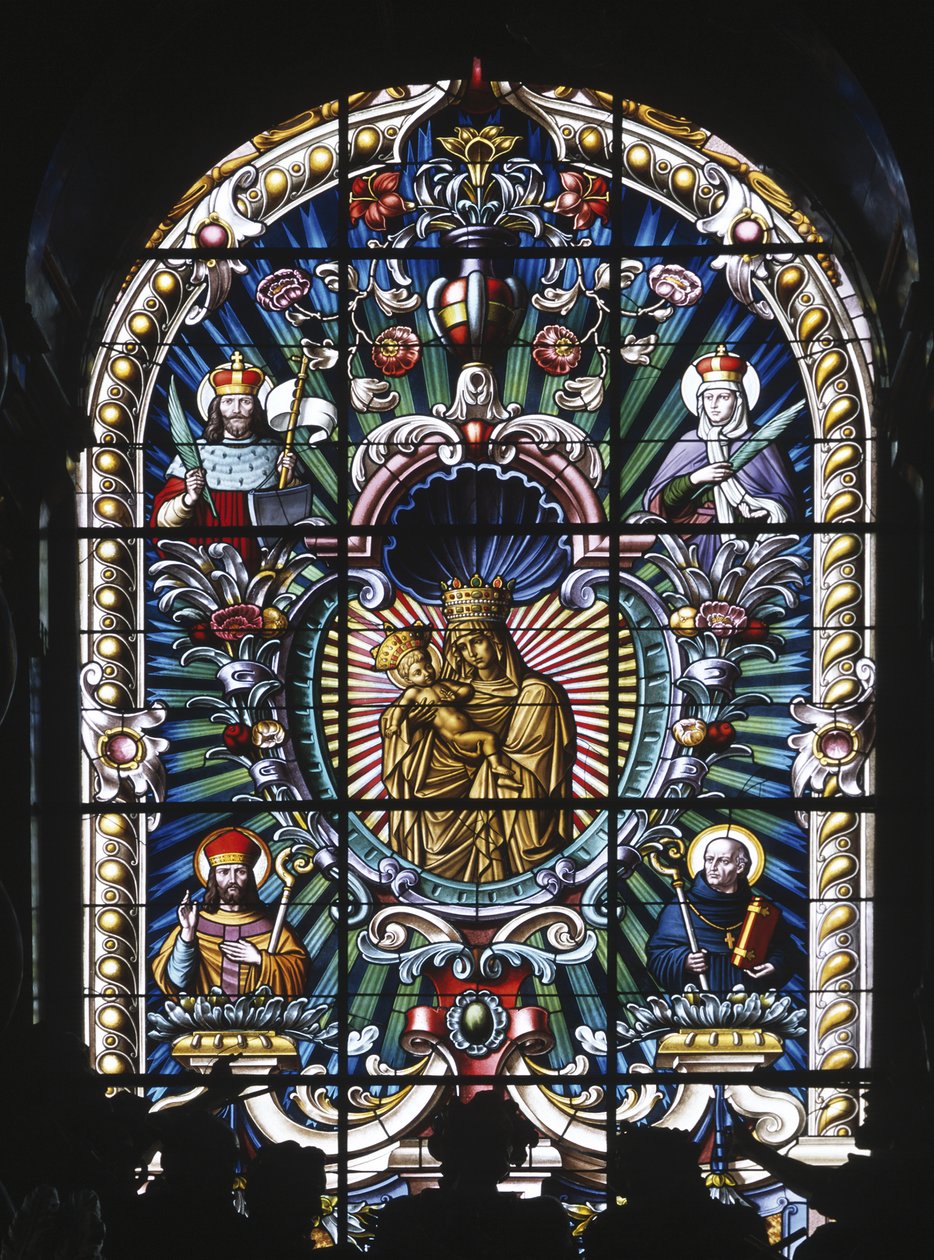 Apsisraam (glas-in-lood) door School Czech