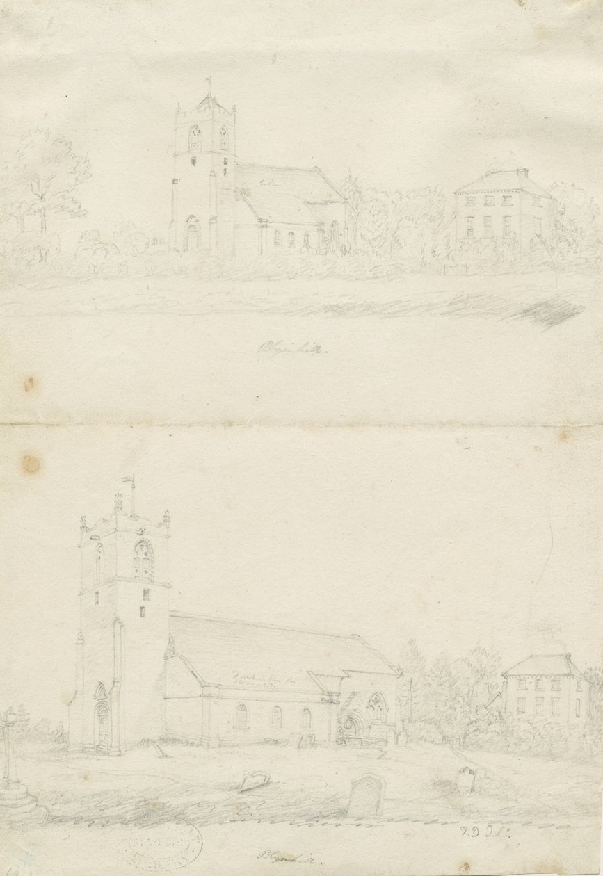 Blymhill Kerk: potloodtekeningen, nd [1797] door School English