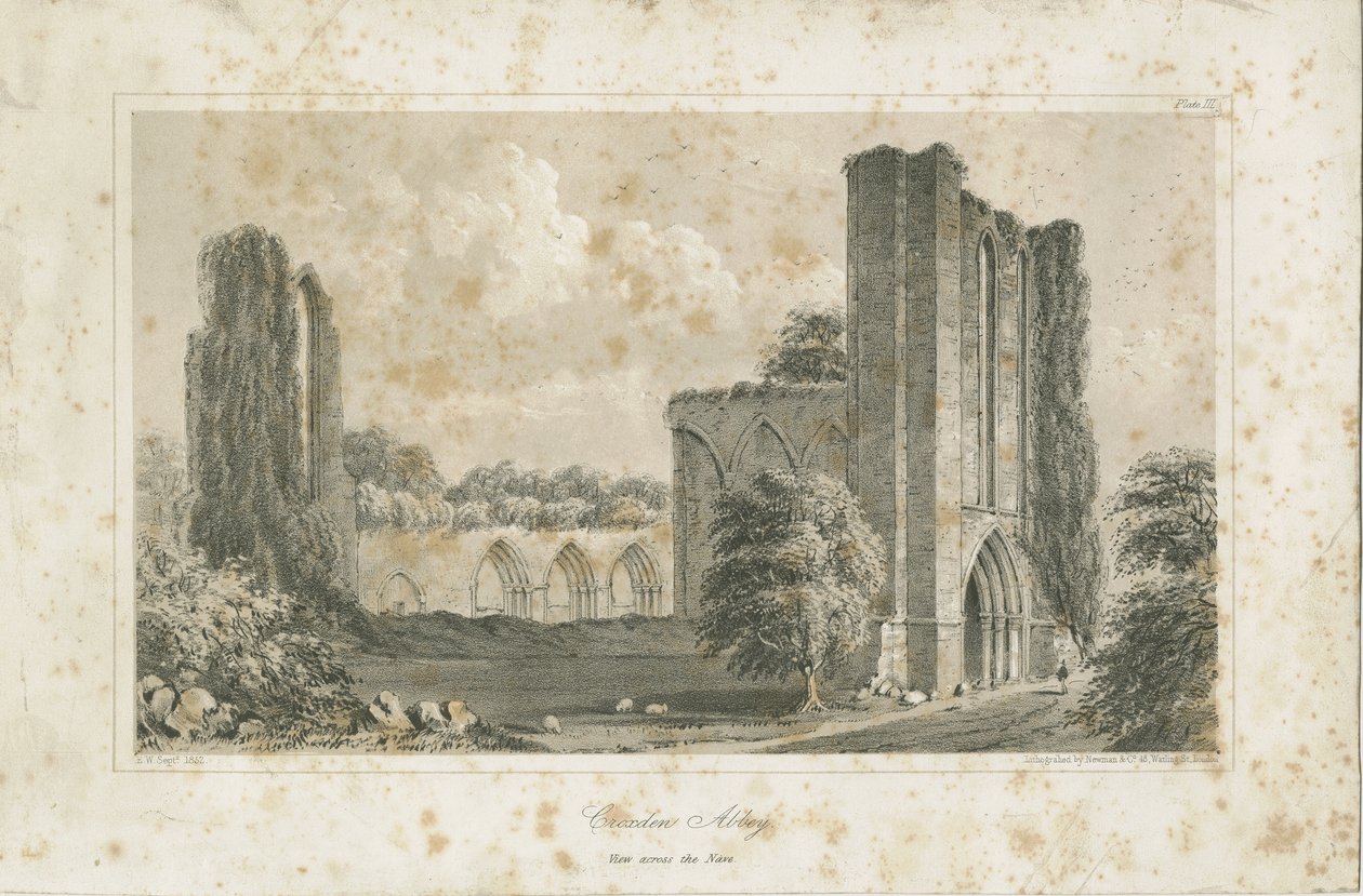 Croxden Abbey: lithografie door School English
