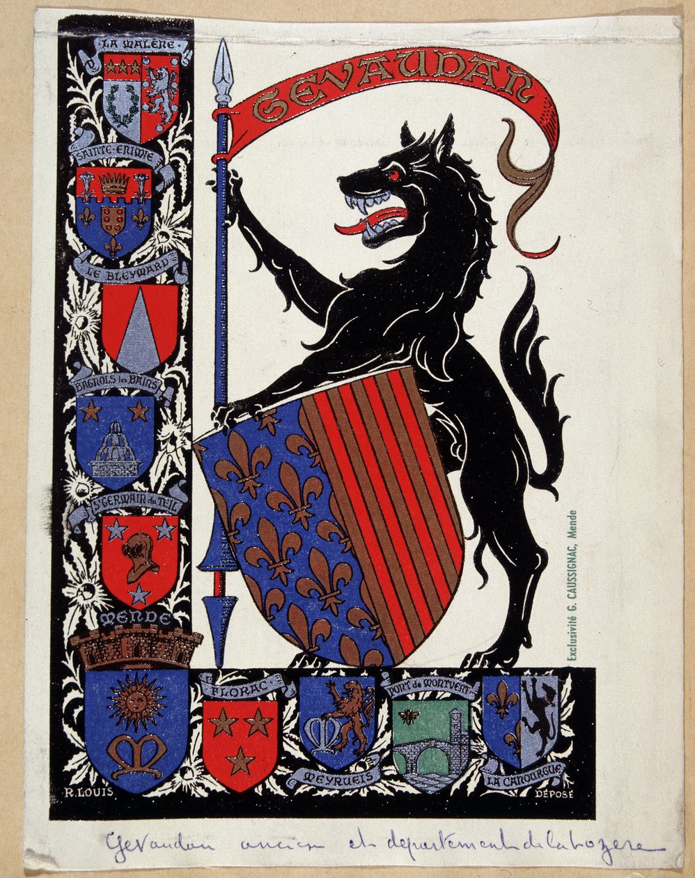 Wapen van de Gevaudan. (Bete) door School French