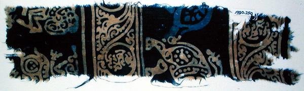 Blokgedrukt textiel fragment, Indiaas (katoen) door School Indian