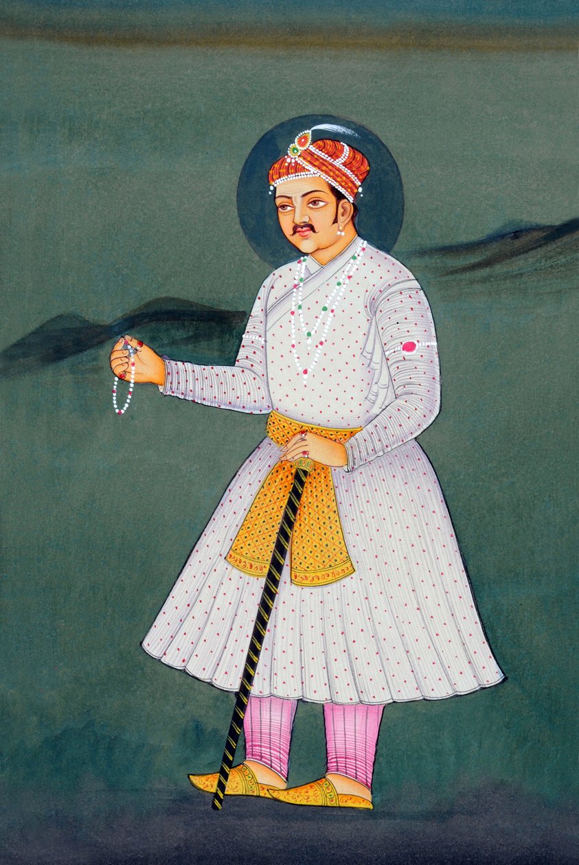 Mughal keizer Akbar door School Indian