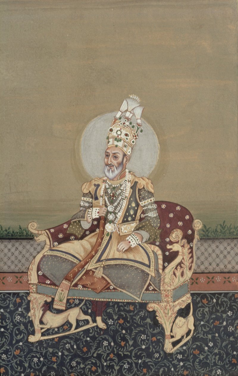 Portret van Bahadur Shah II (1775-1862) door School Indian