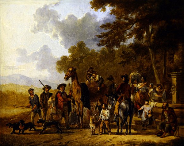 Reizigers met Kameel door School Italian