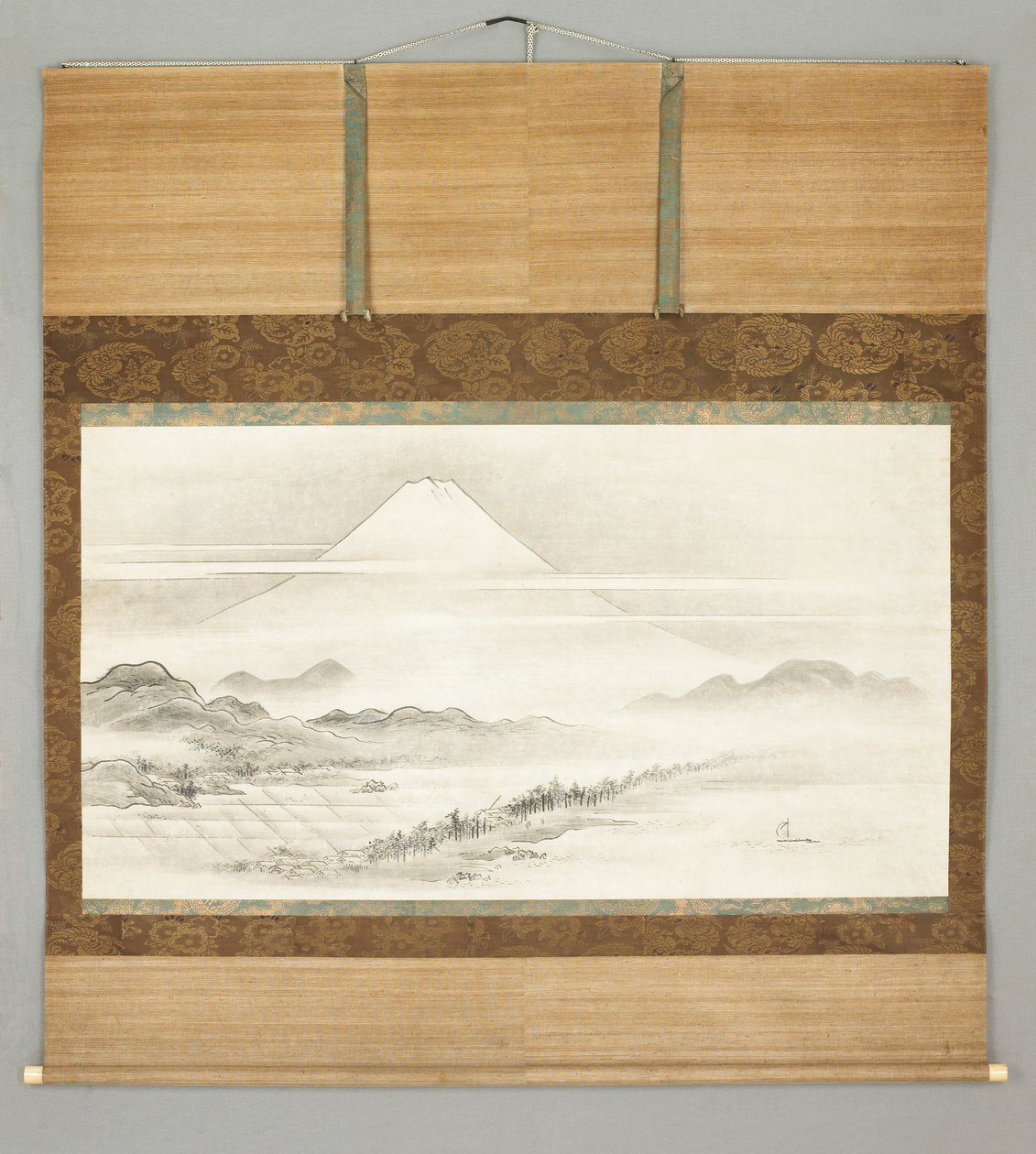 Kakemono, landschap van Mt. Fuji door Japanese School