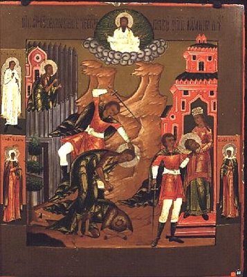 De Onthoofding van Johannes de Doper door School Russian