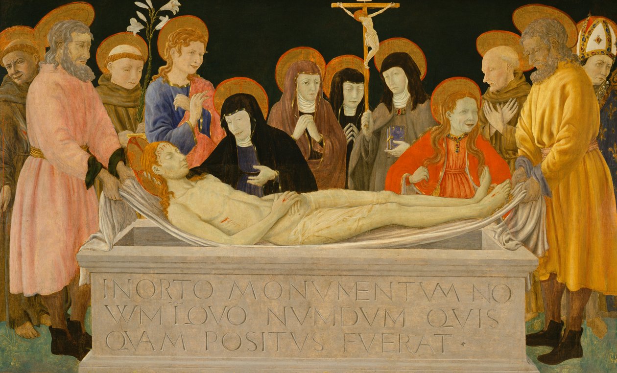 De Graflegging van Christus door School of Ferrare
