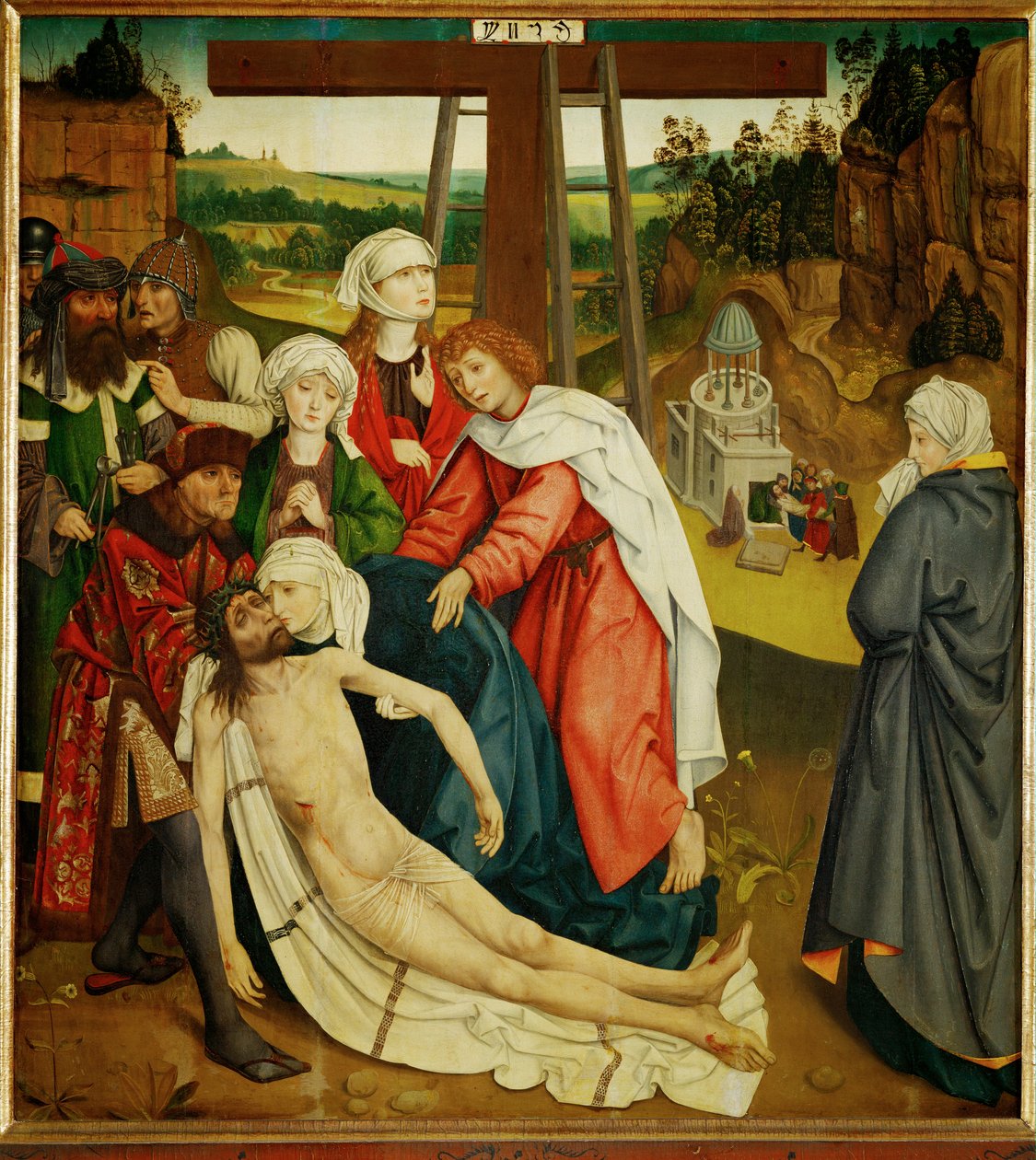 Deploration ... (schilderij op hout) door Schottenaltar Master