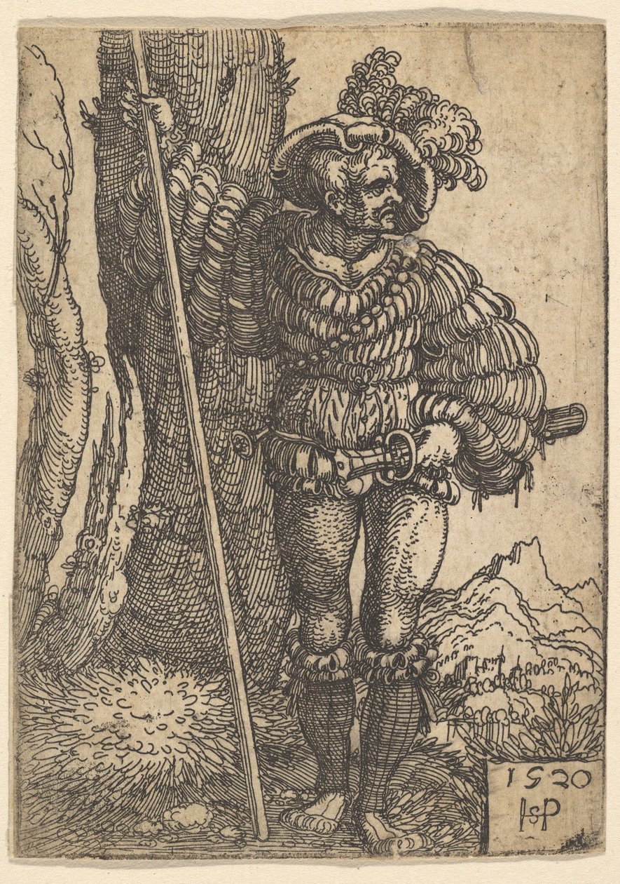 Een Lansquenet, 1520 door Sebald Beham