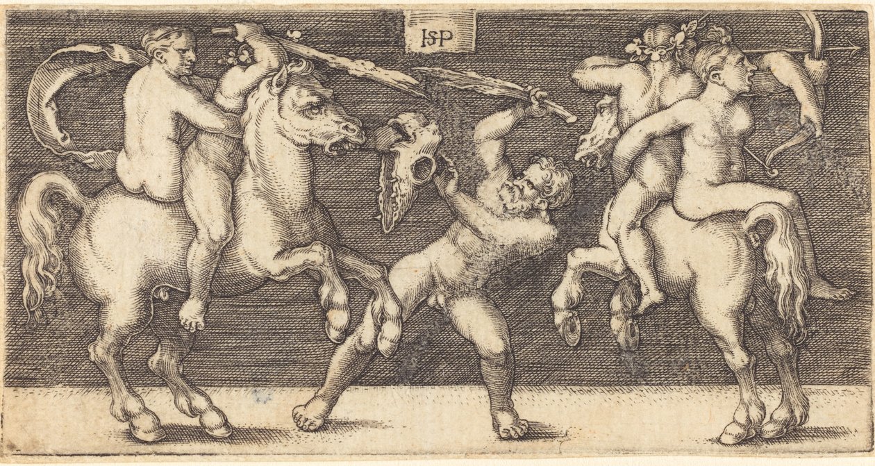 Slag van Drie Mannen door Sebald Beham