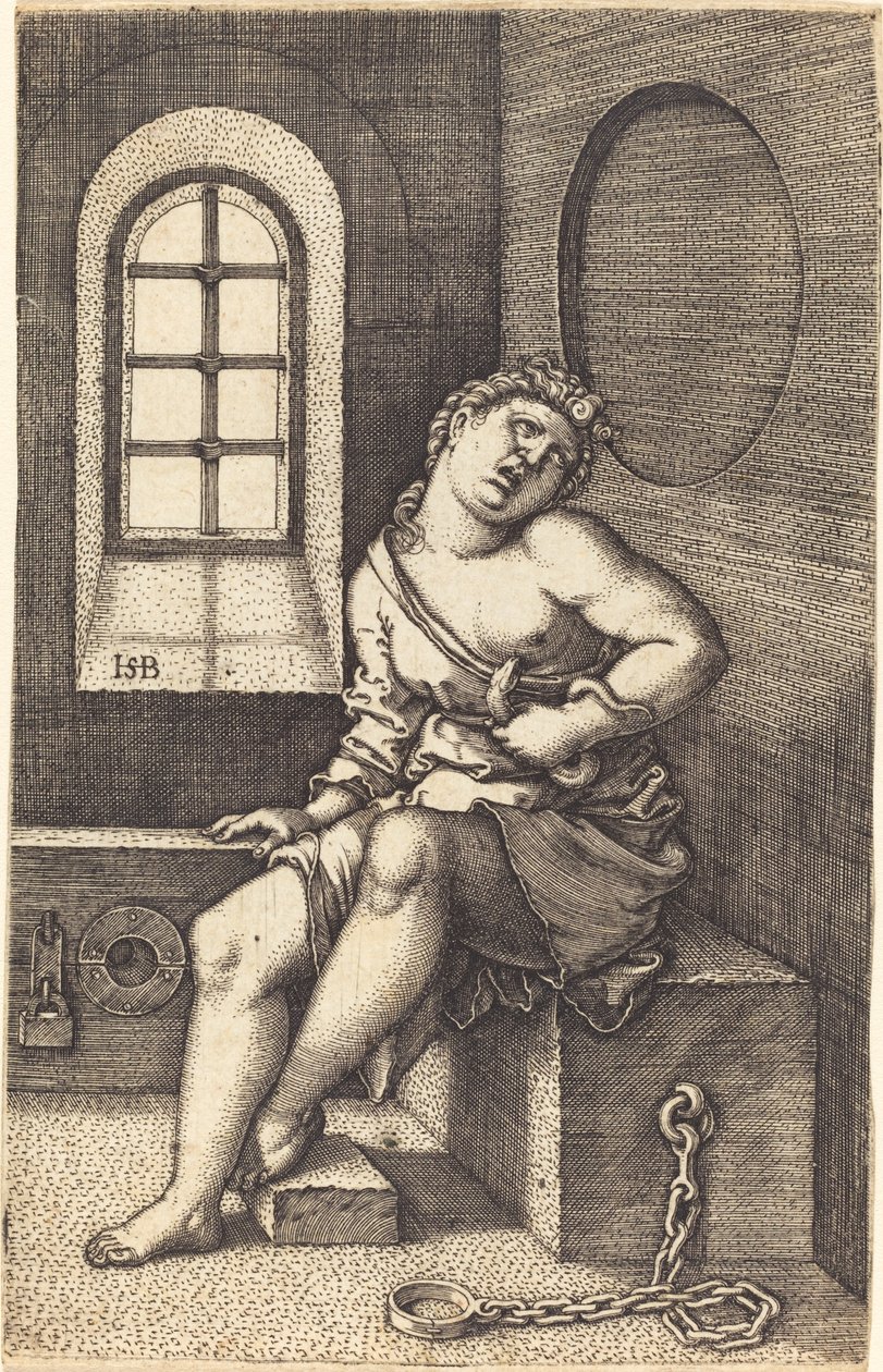 Cleopatra Zittend door Sebald Beham