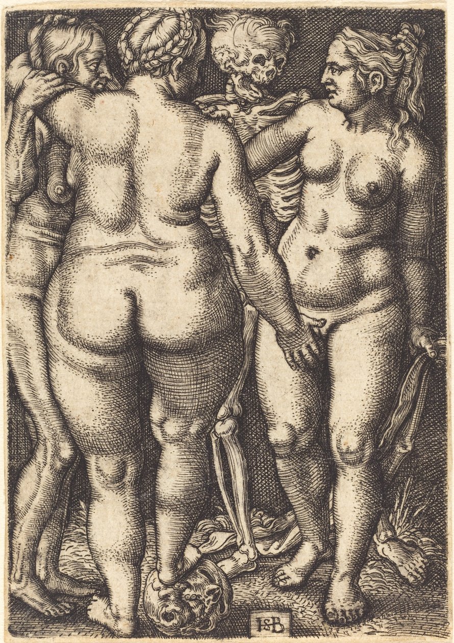 De Dood en Drie Naakte Vrouwen door Sebald Beham