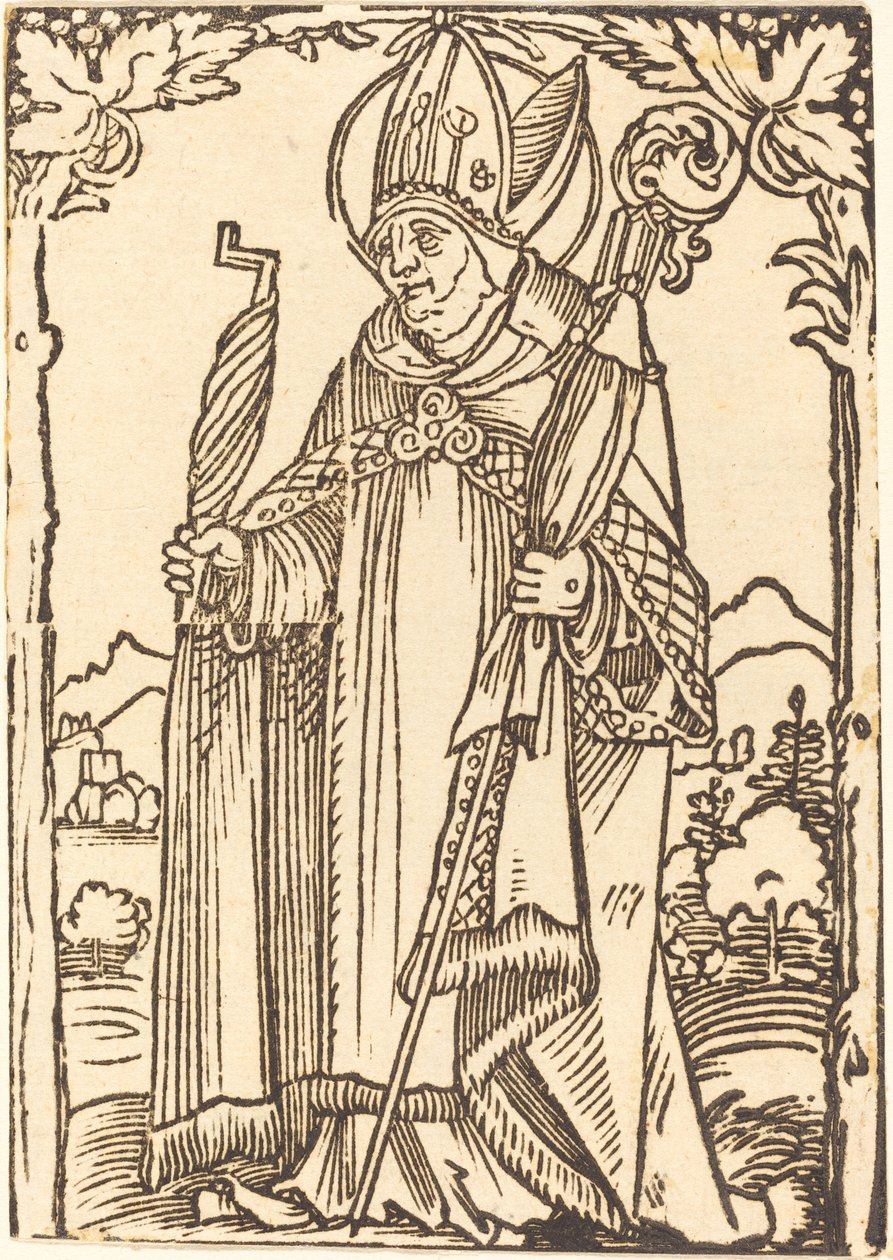 Sint Erasmus als bisschop door Sebald Beham