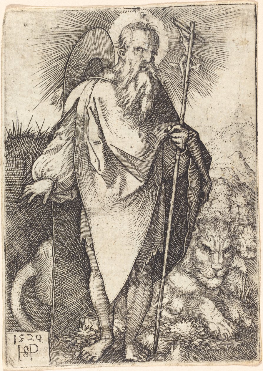 Heilige Hiëronymus staand door Sebald Beham