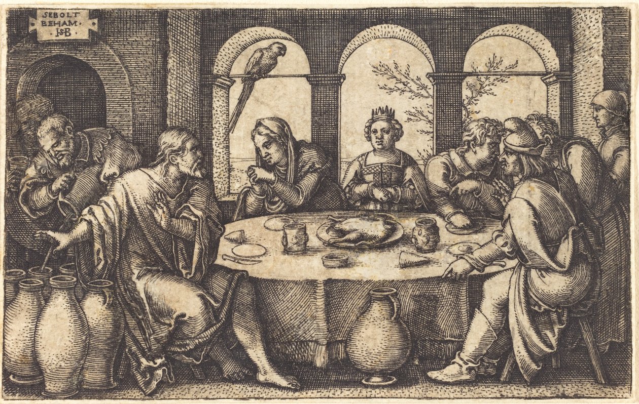 De Bruiloft te Kana door Sebald Beham