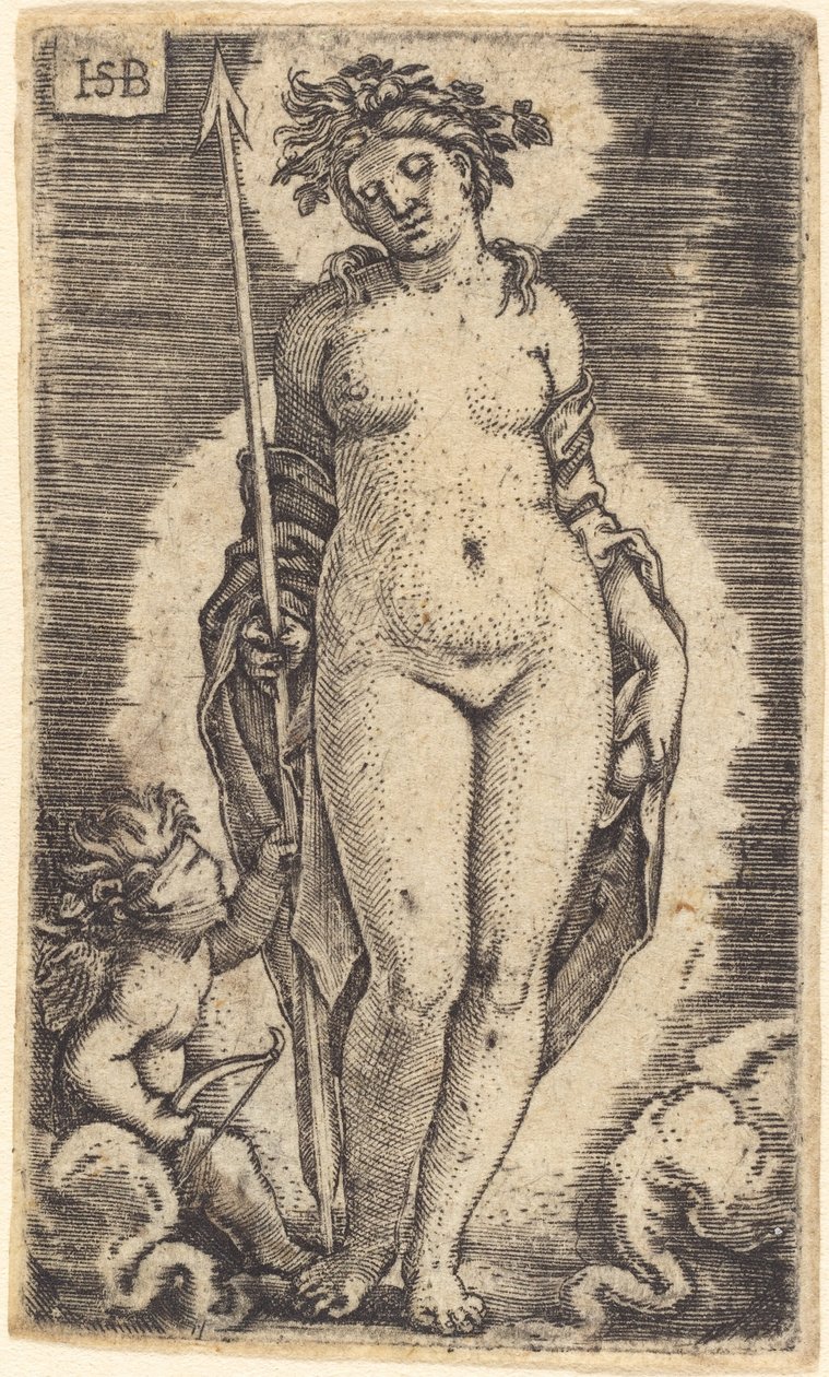 Venus en Cupido door Sebald Beham