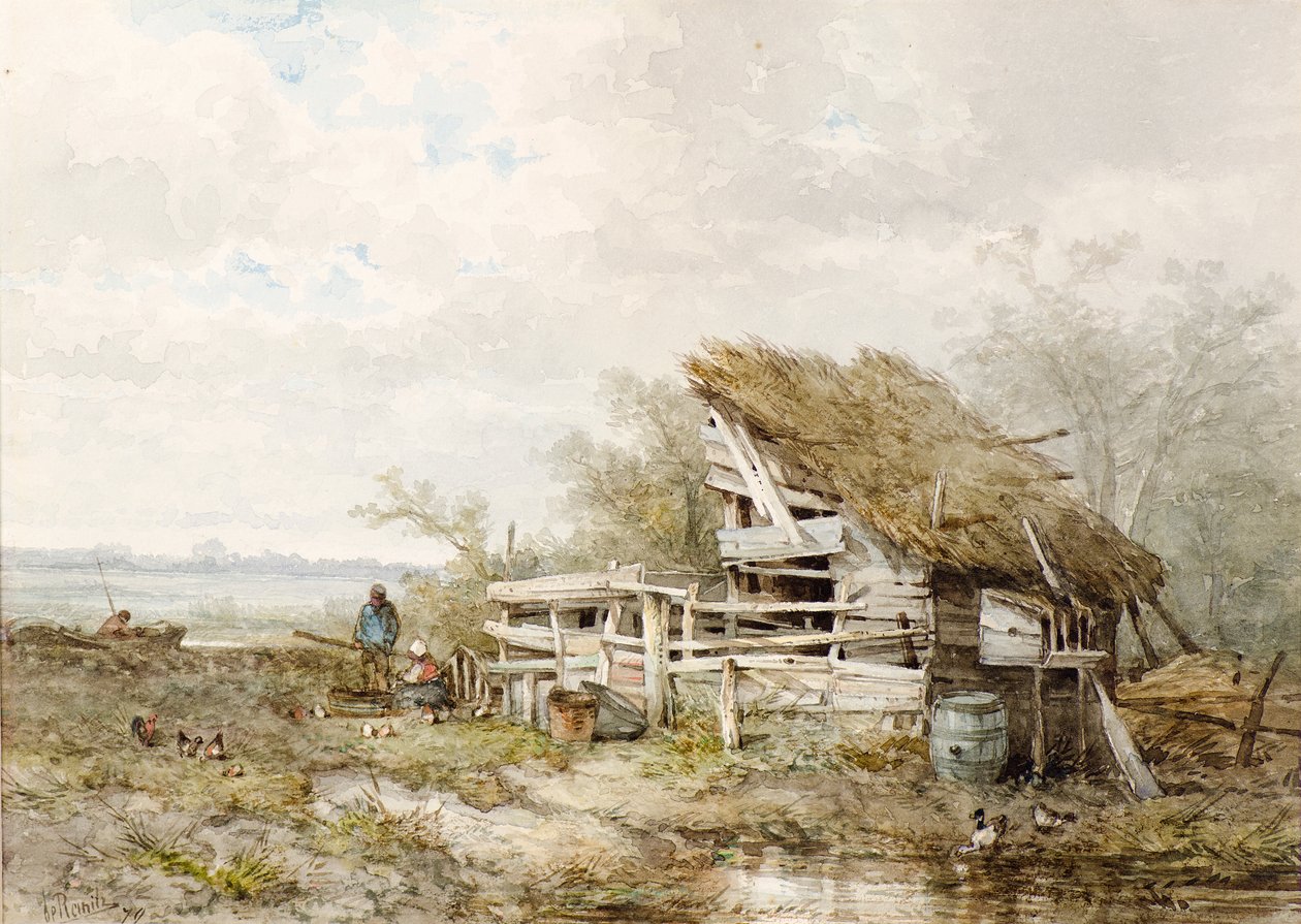 Landschap door Sebastiaan Mattheus Sigismund de Ranitz