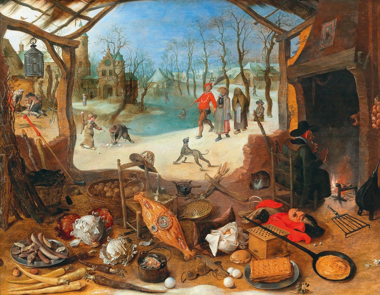 Een allegorie op de winter door Sebastiaen Vrancx