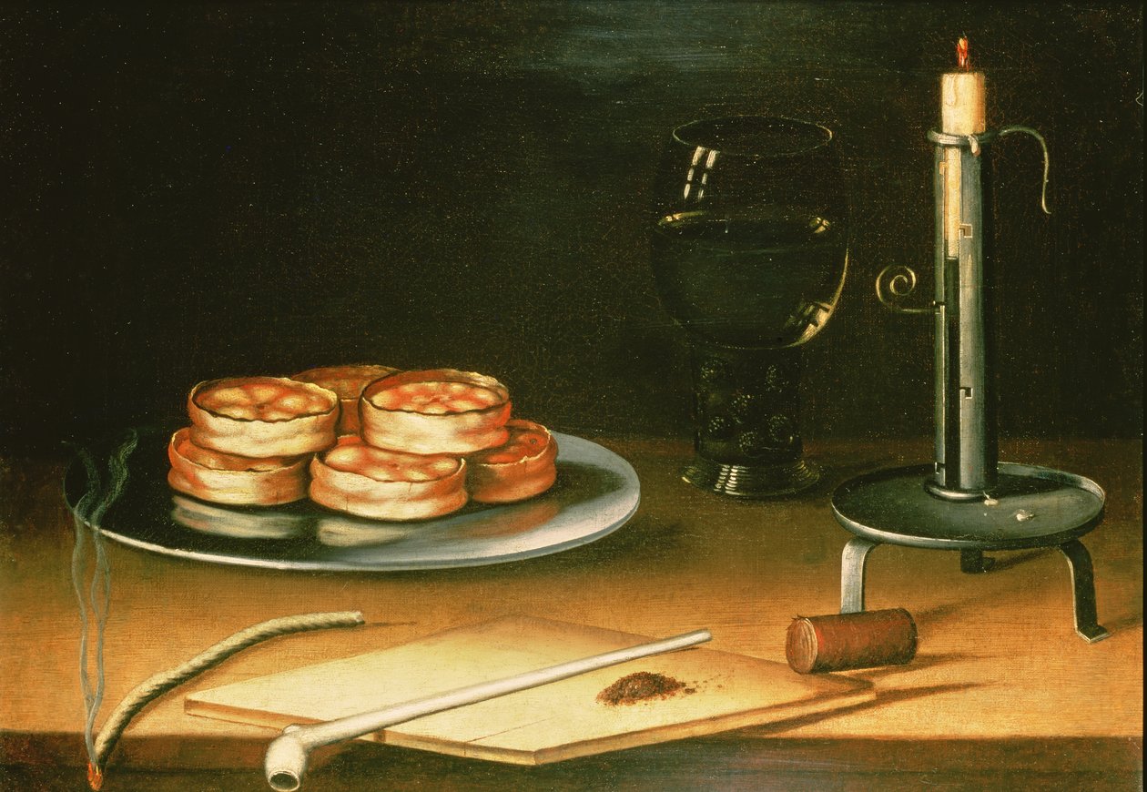 Stilleven met taartjes door Sebastian Stoskopff