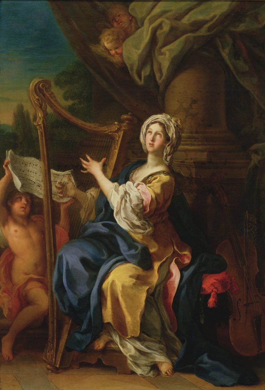 St. Cecilia, 1733 door Sebastiano Conca