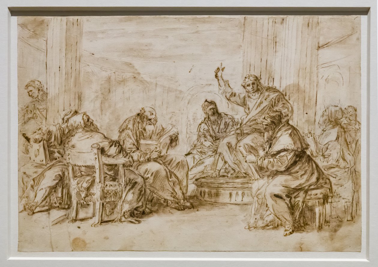Christus onder de dokters door Sebastiano Ricci
