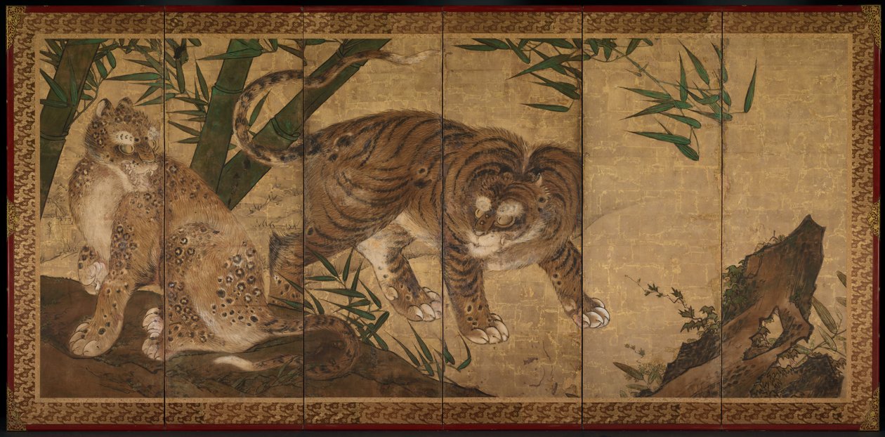 Tijger en luipaard door Sekkei Yamaguchi