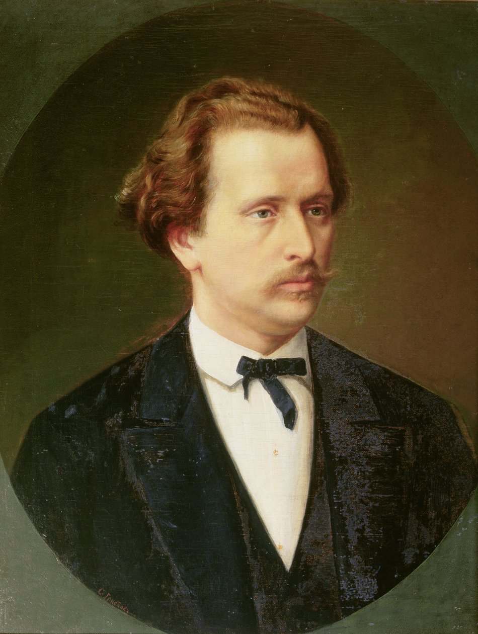 Portret van Nikolay Rubinstein (1835-81) ca. 1870 door Sergei Ivanovich Gribkov