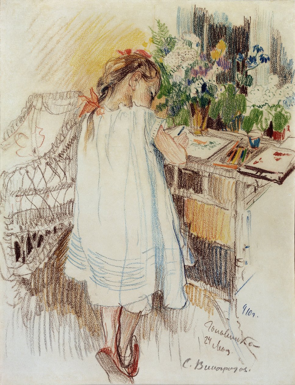 Een kleintje, 1910 door Sergei Arsenevich Vinogradov