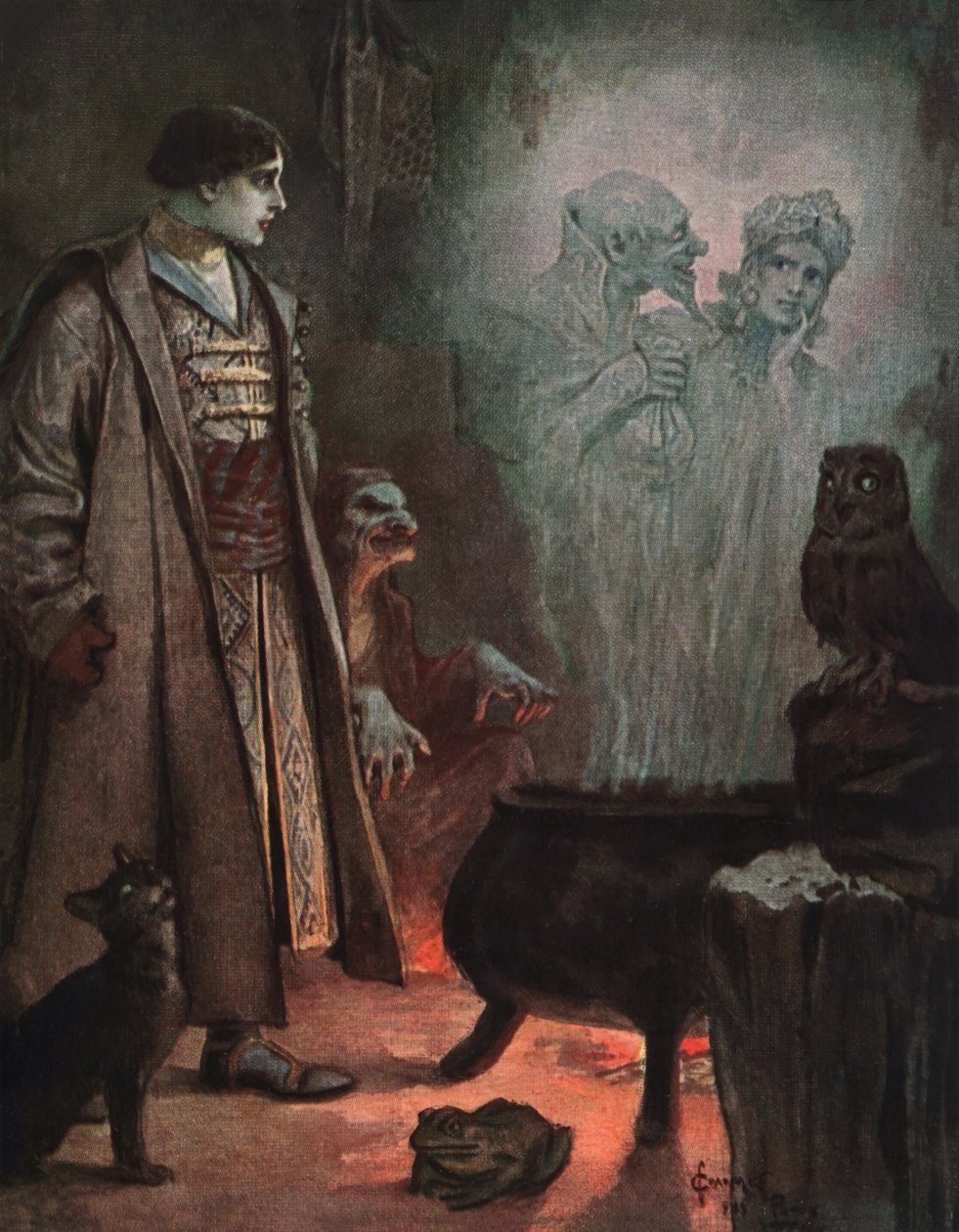Waarzegster, ca 1900 (ansichtkaart) door Sergei Sergeevich Solomko
