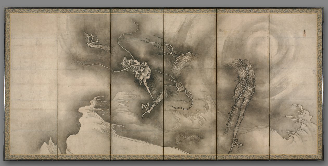 Draak en Tijger, 1500s door Sesson Shkei