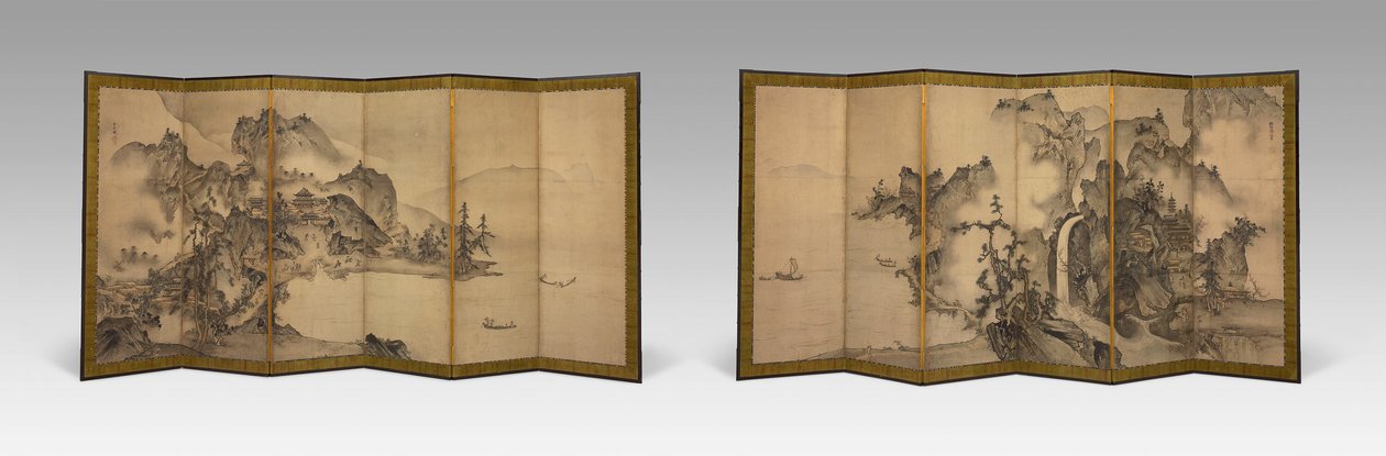 Landschap van de Vier Seizoenen door Sesson Shukei