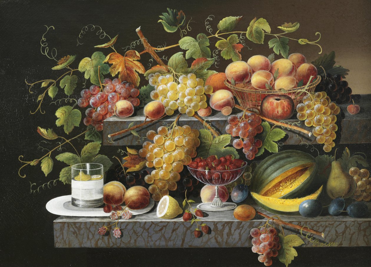 Stilleven met fruit door Severin Roesen