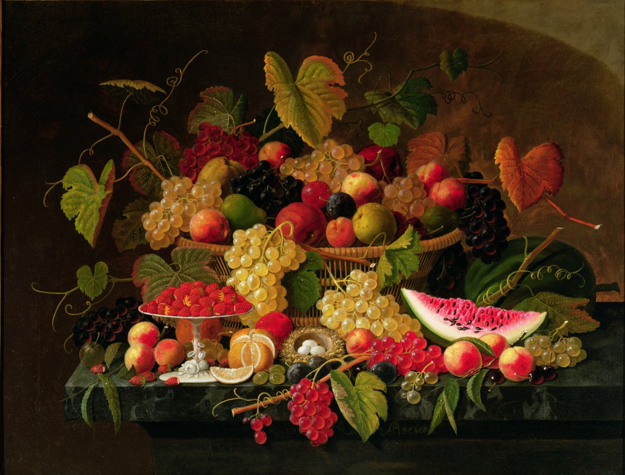 Stilleven met fruit door Severin Roesen