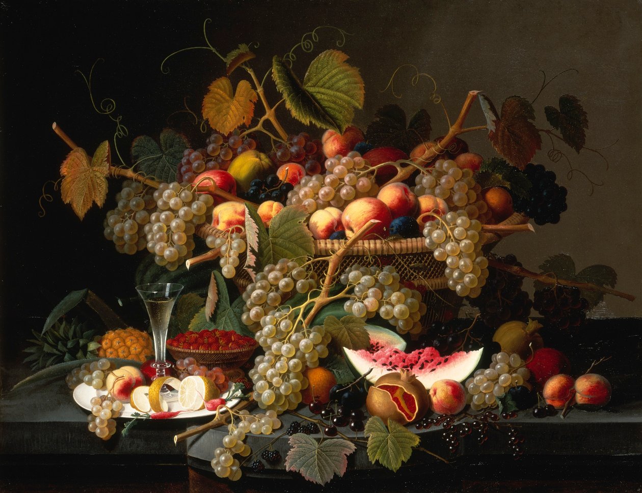 Stilleven met fruit door Severin Roesen
