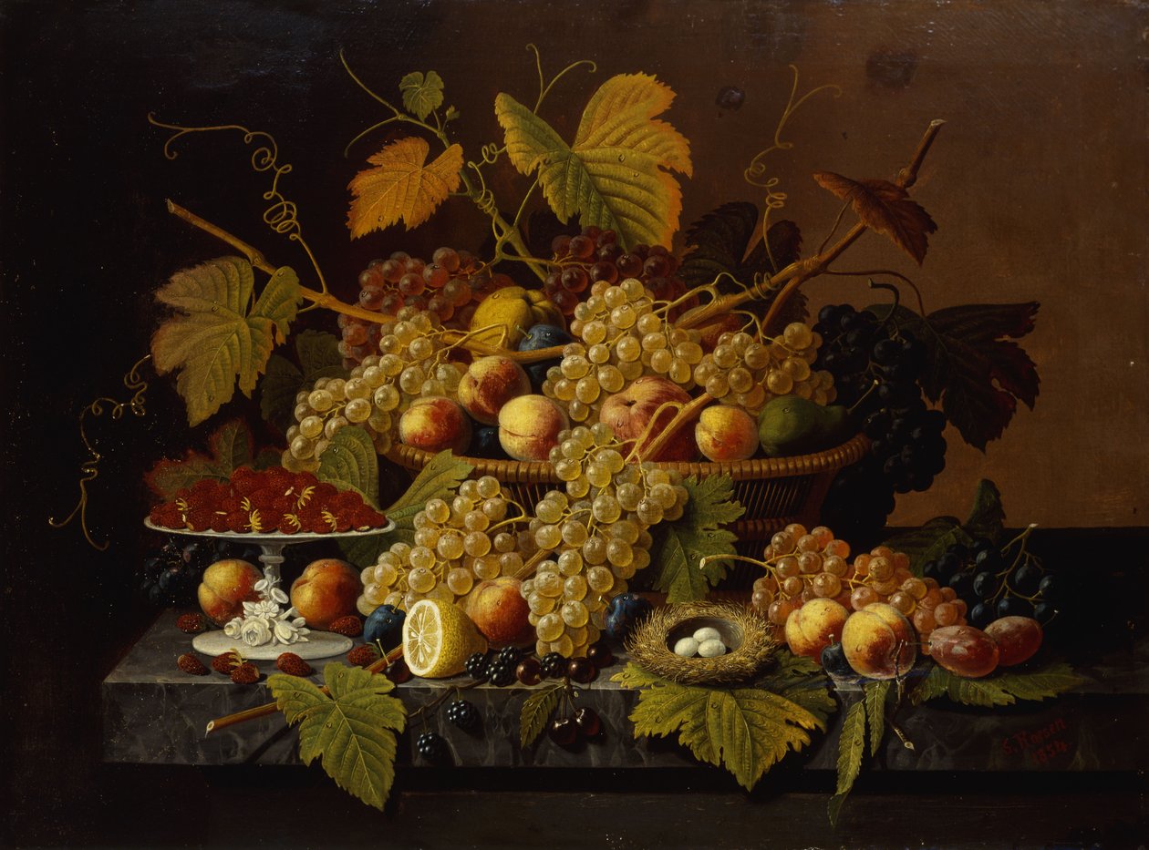 Stilleven met fruit, 1854 door Severin Roesen