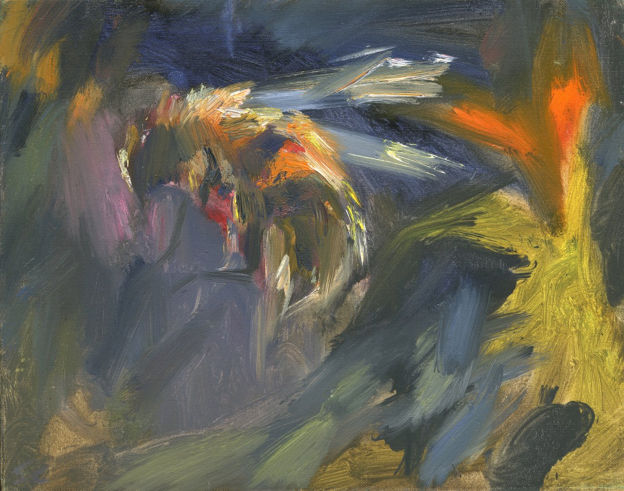 Bee 3, 2024 (olieverf op board) door Shaun Carey