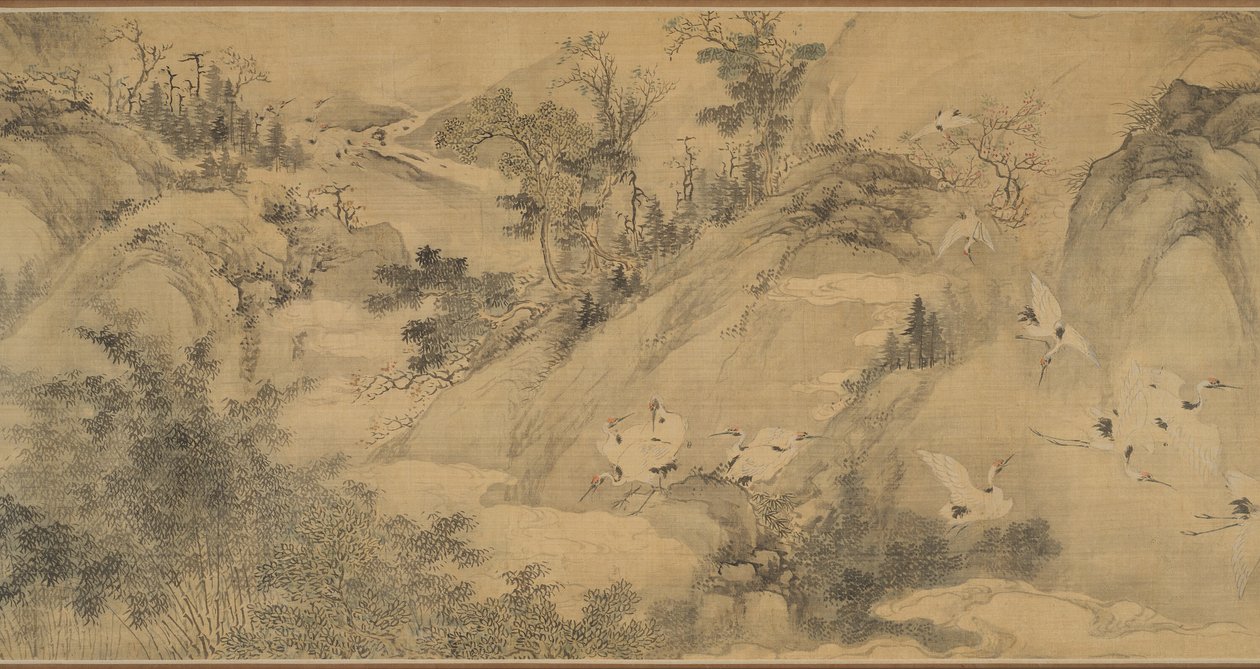 Honderd kraanvogels 百鶴圖 door Shen Quan