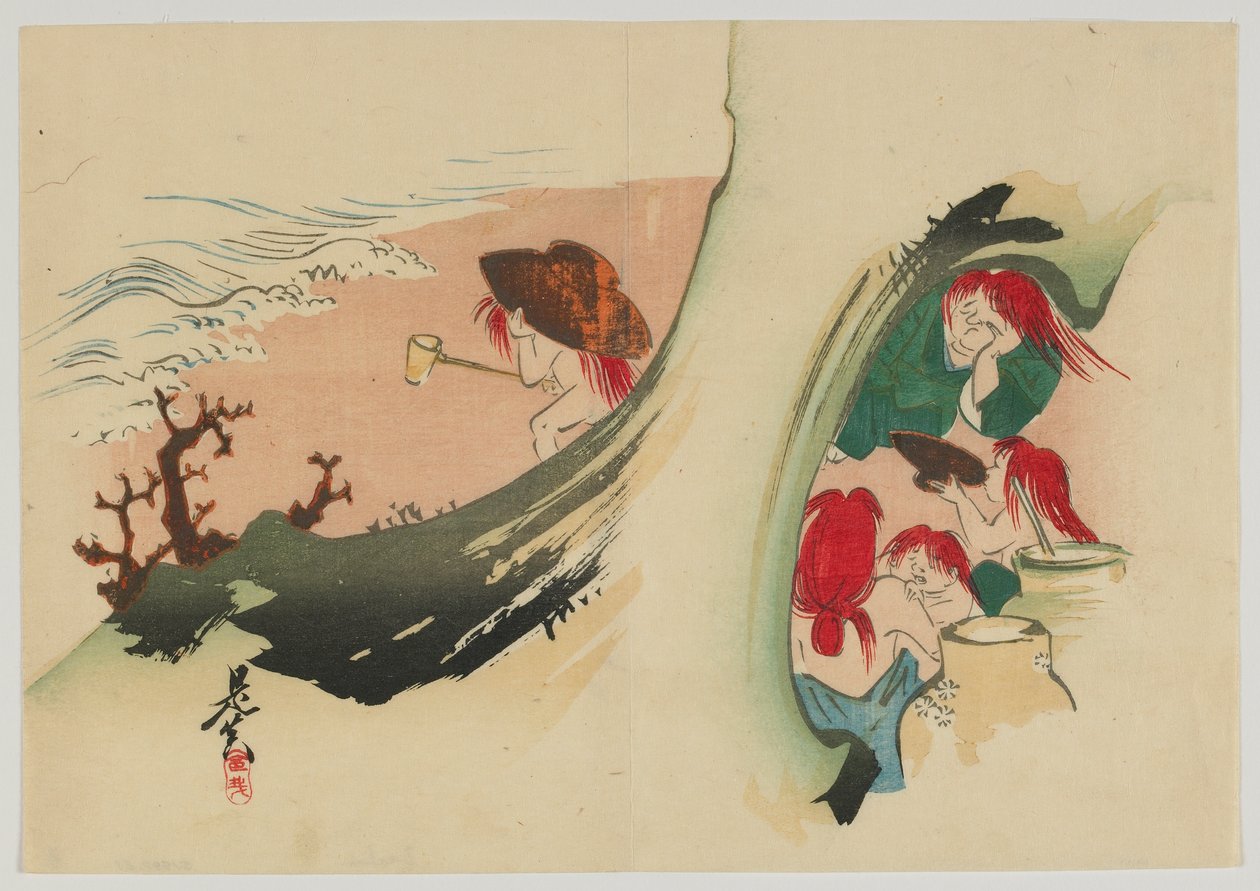 Shojo, Meiji-periode, eind 19e eeuw door Shibata Zeshin